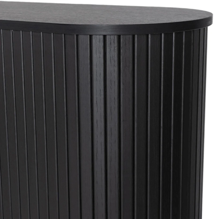 Mebel Elite Komoda TRISH, 2 stumdomos durelės, 180 cm, ąžuolo ir juodos spalvos