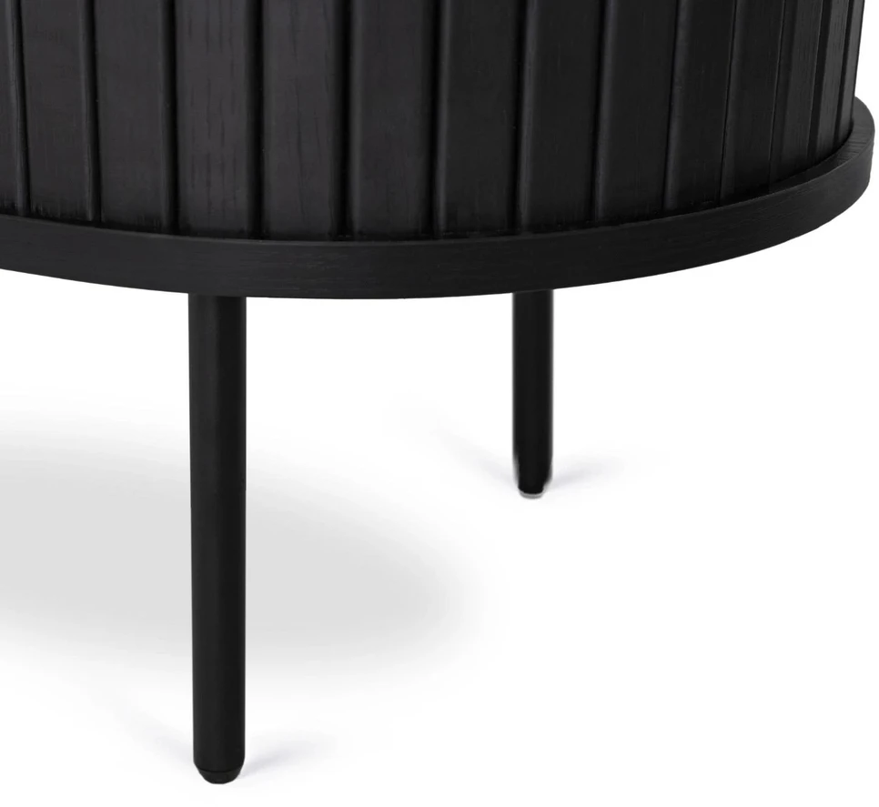 Mebel Elite Komoda TRISH, 2 stumdomos durelės, 180 cm, ąžuolo ir juodos spalvos