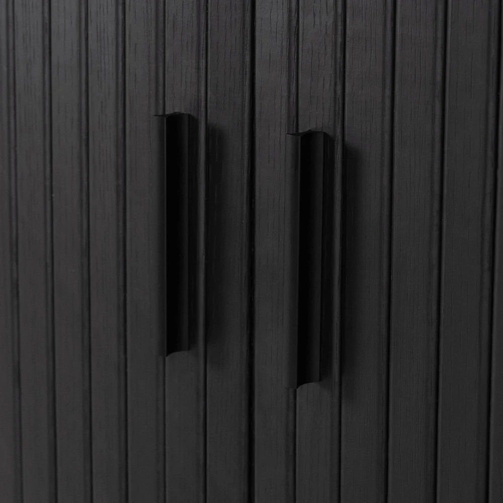Mebel Elite Komoda TRISH, 2 stumdomos durelės, 180 cm, ąžuolo ir juodos spalvos