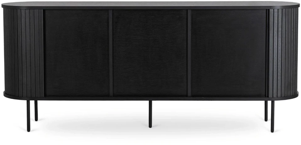 Mebel Elite Komoda TRISH, 2 stumdomos durelės, 180 cm, ąžuolo ir juodos spalvos