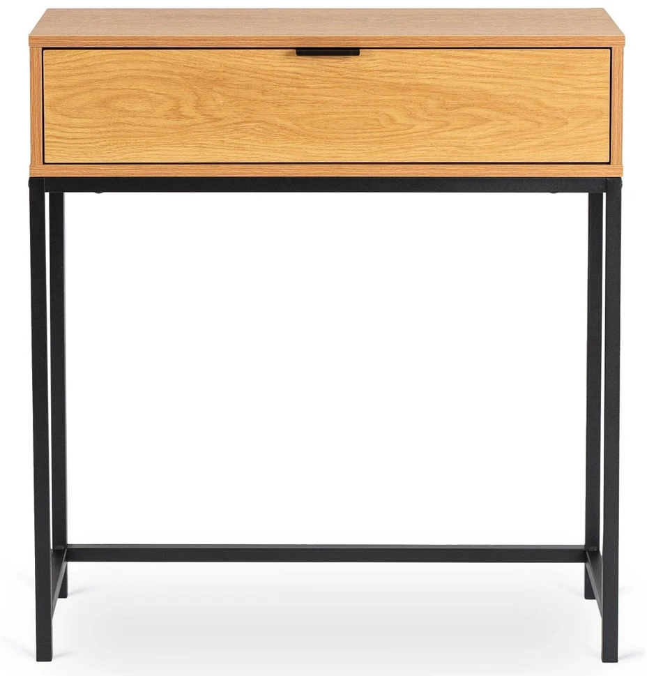 Mebel Elite Kosmetinis staliukas PETRA, 75 × 28 × 81 cm, ąžuolo ir juodos spalvos