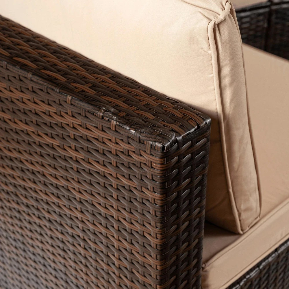Mebel Elite Lauko baldų komplektas CALIENTE, rudas ir smėlio spalvos
