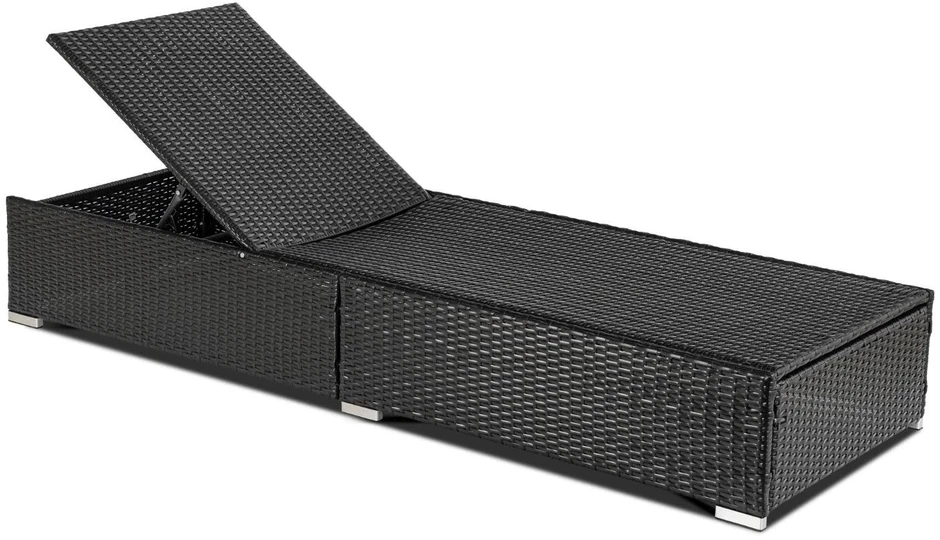 Lauko baldų komplektas Mebel Elite Lauko gultas LARGO, 195 × 70 cm, juodas