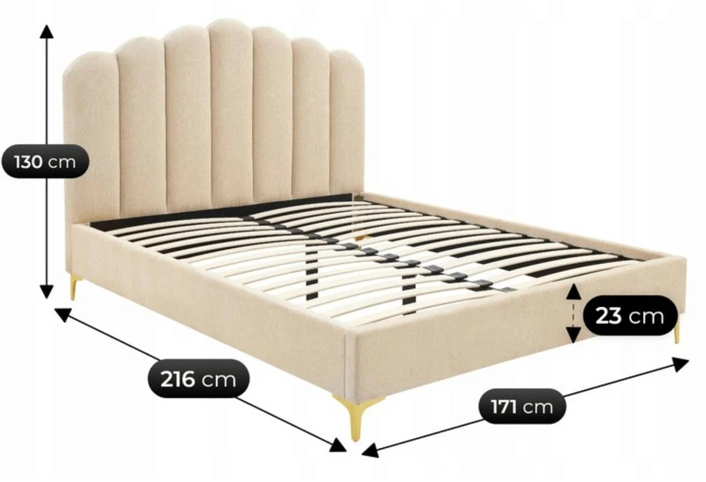 Mebel Elite Lova GEMINI, 160 × 200 cm, smėlio spalvos