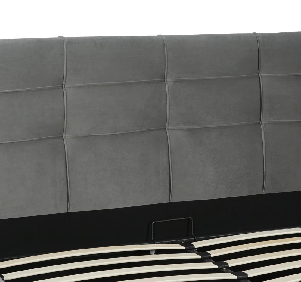 Mebel Elite Lova TINGA su patalynės dėže, 160 × 200 cm, tamsiai pilka