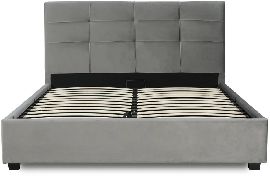 Mebel Elite Lova TINGA su patalynės dėže, 160 × 200 cm, tamsiai pilka