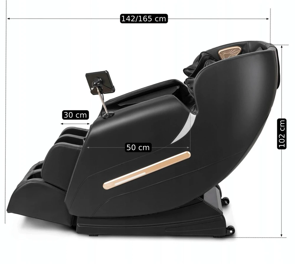 Mebel Elite Masažinis fotelis VX MAX, juodas, dirbtinė oda