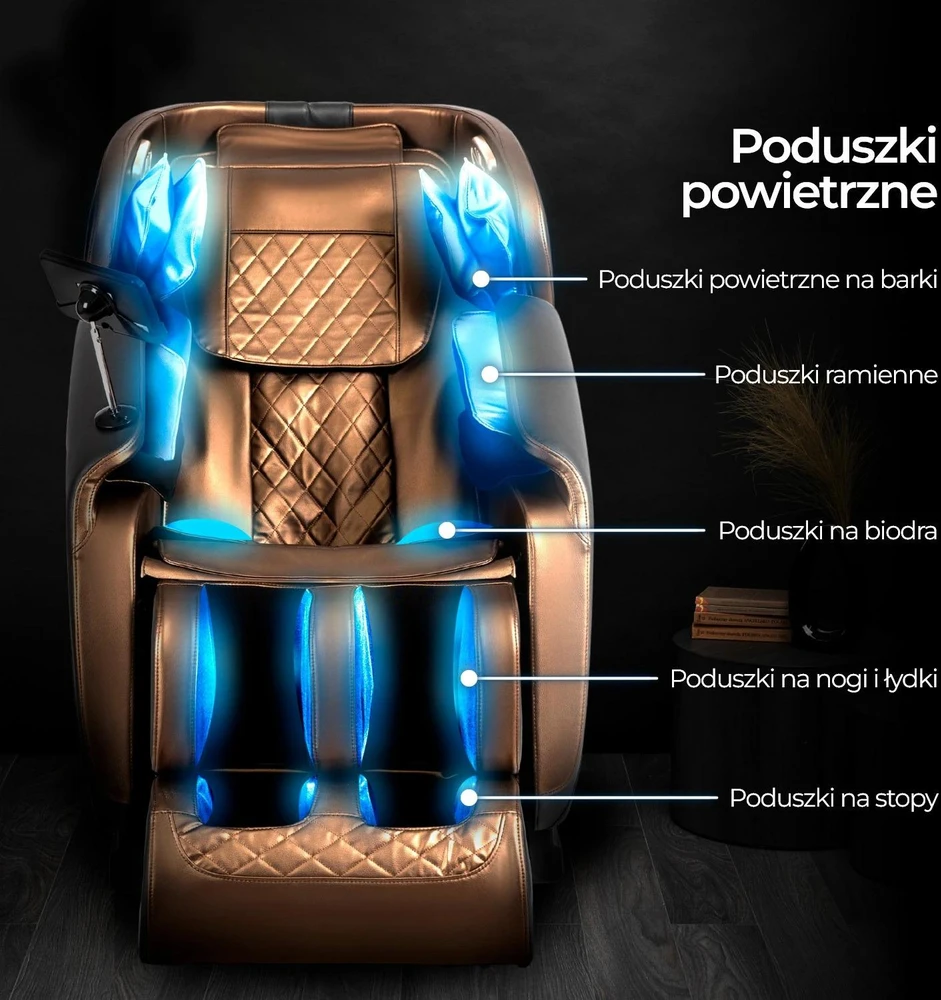 Mebel Elite Masažinis fotelis VX MAX, ruda eko oda