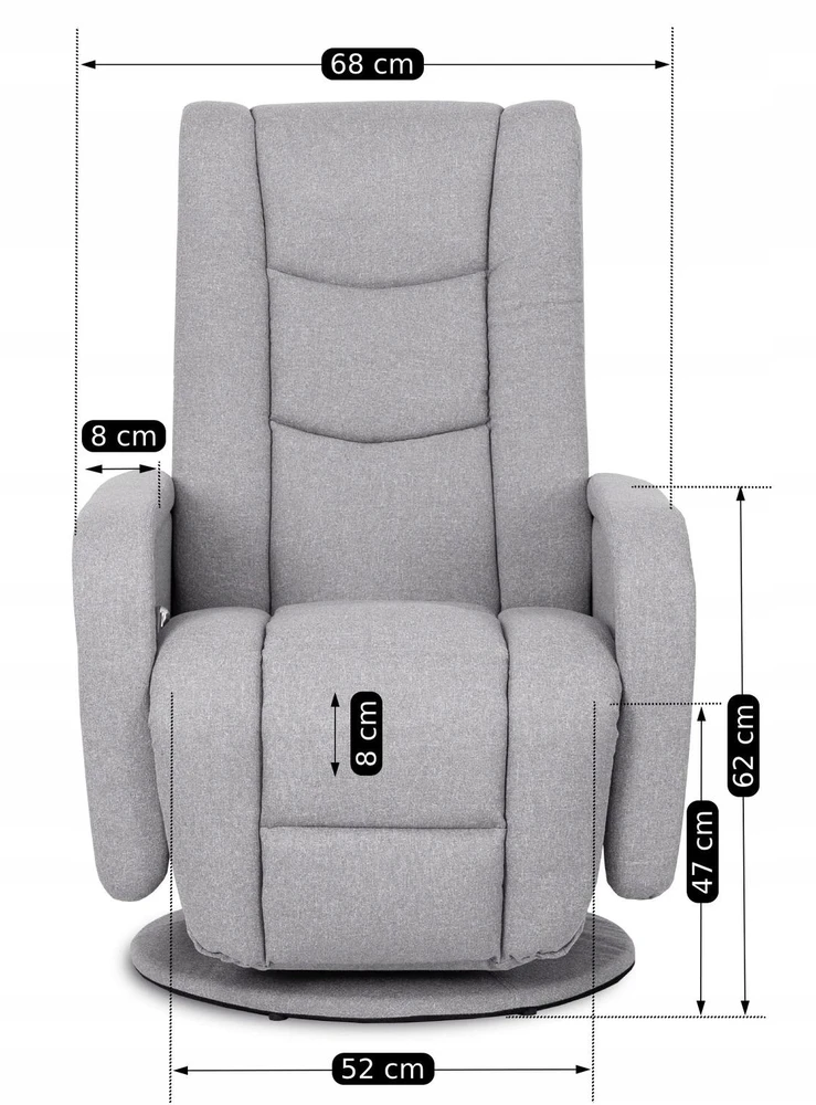 Sofa Mebel Elite Masažinis pasukamas ir atlošiamas fotelis, pilkas
