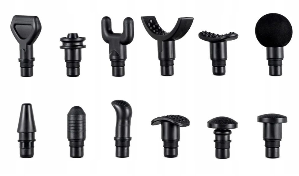 Mebel Elite Masažinis pistoletas ME-MG06, 12 keičiamų antgalių, juodas