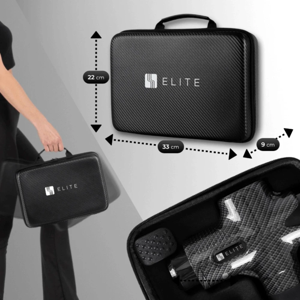 Mebel Elite Masažinis pistoletas ME-MG06, 12 keičiamų antgalių, juodas