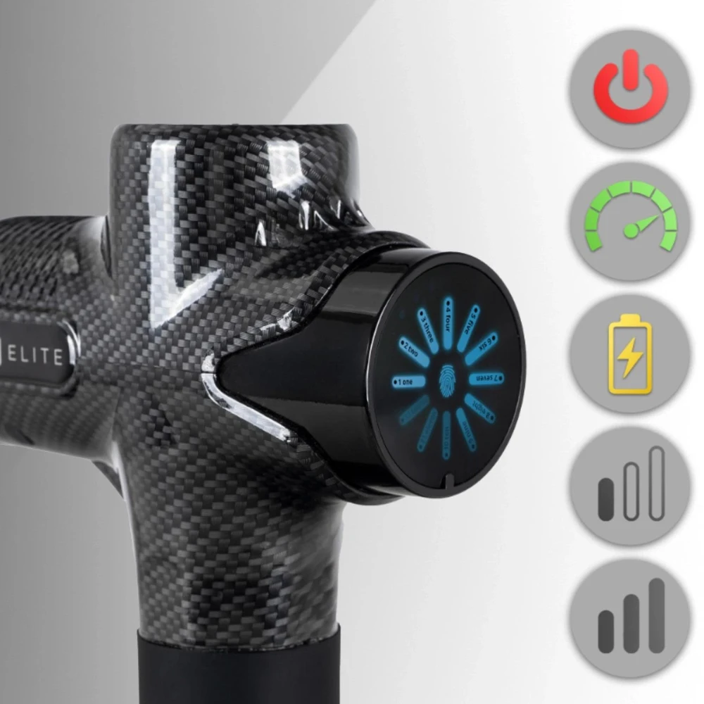 Mebel Elite Masažinis pistoletas ME-MG06, 12 keičiamų antgalių, juodas