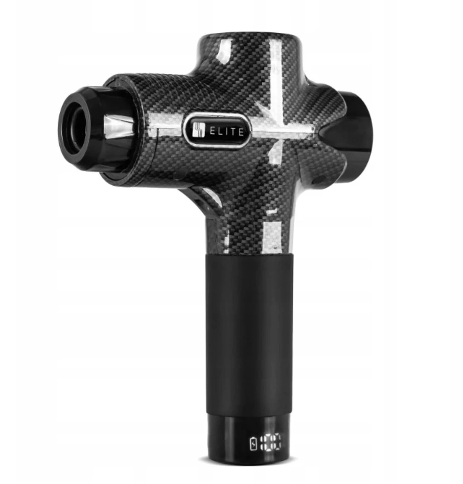 Mebel Elite Masažinis pistoletas ME-MG06, 12 keičiamų antgalių, juodas