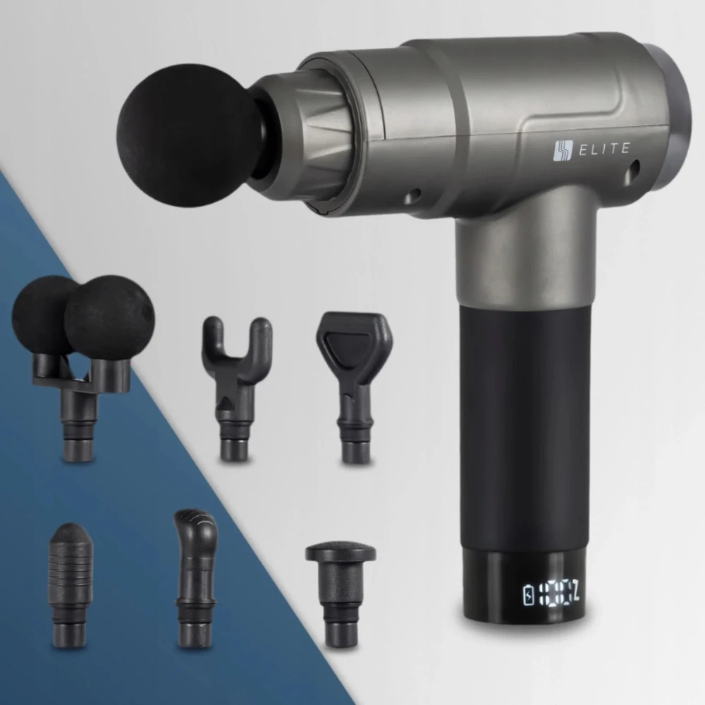Mebel Elite Masažinis pistoletas ME-MG07, 12 intensyvumo lygių, 7 antgaliai