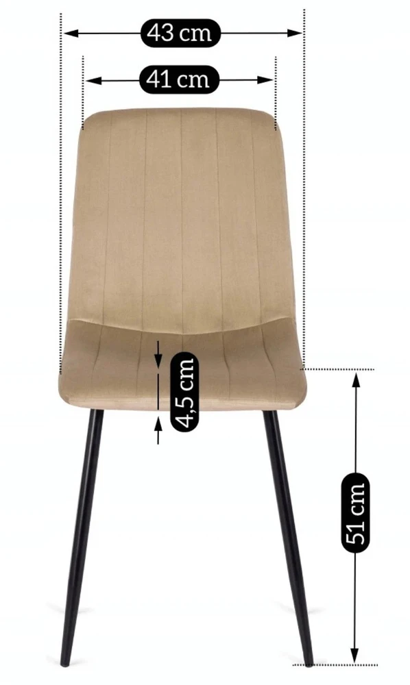 Mebel Elite Minkšta kėdė IBIS, veliūrinė, smėlio spalvos