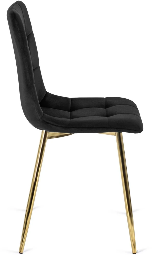 Mebel Elite Minkšta kėdė YORK, aksominė, 43 × 52 × 90,5 cm, juoda