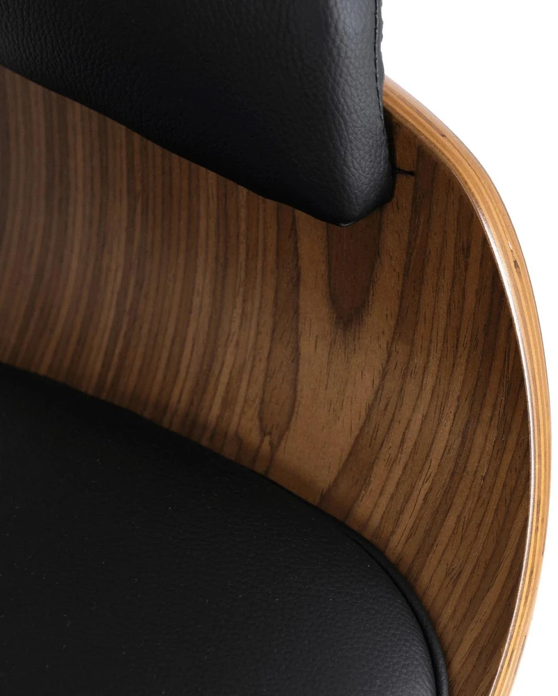 Mebel Elite Pasukama baro kėdė JERSEY, juoda, riešutmedžio spalvos