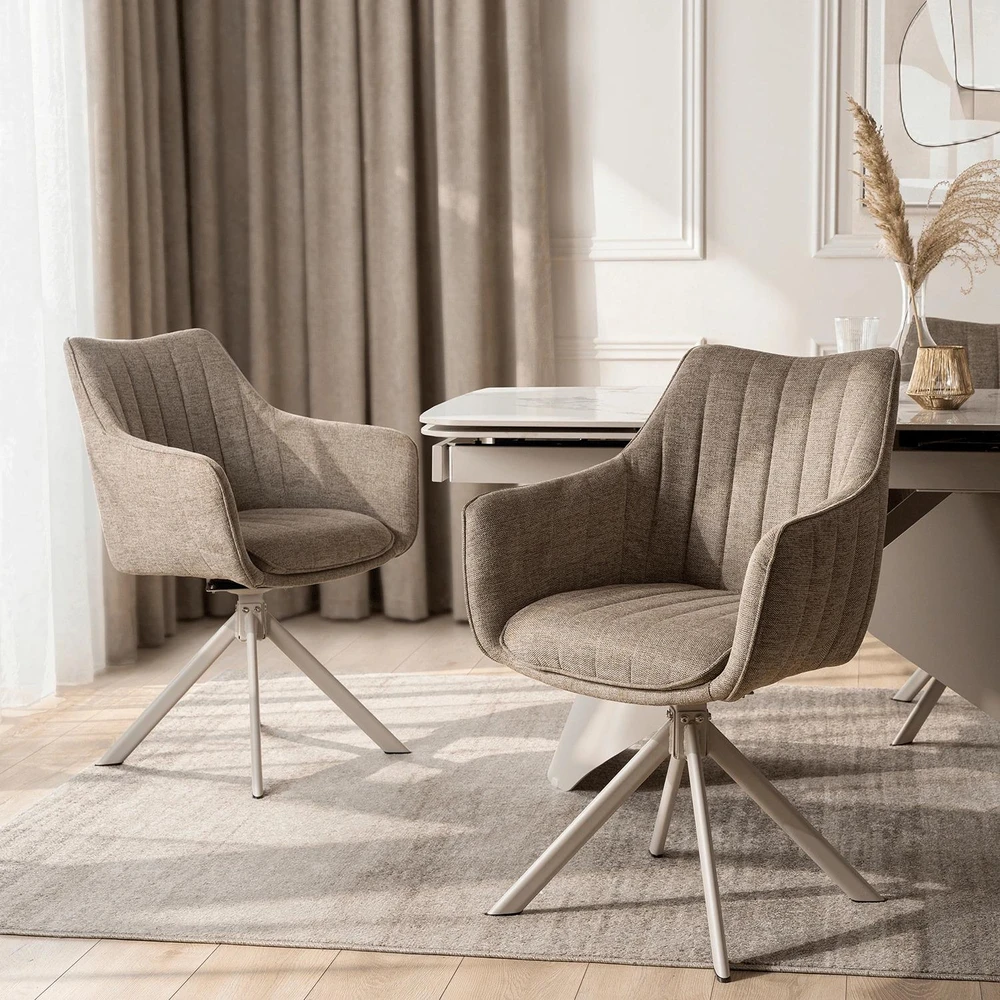 Fotelis Mebel Elite Pasukama kėdė ASPEN 2, automatinis grįžimas, smėlio ir kašmyro spalvos