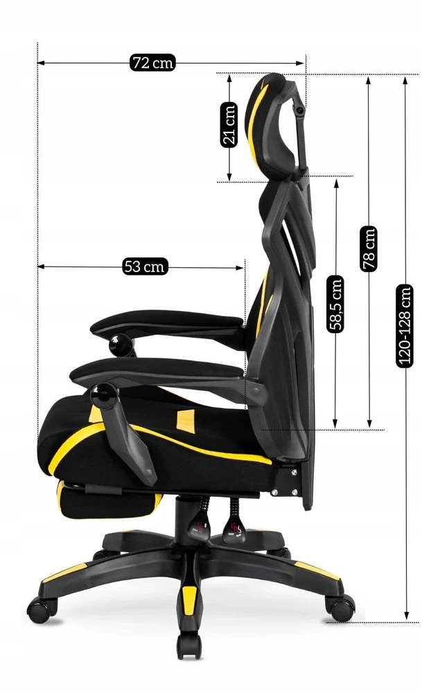 Mebel Elite Maxima juoda/geltona Pasukama Kėdė – Komfortas ir Stilius Jūsų Namams!