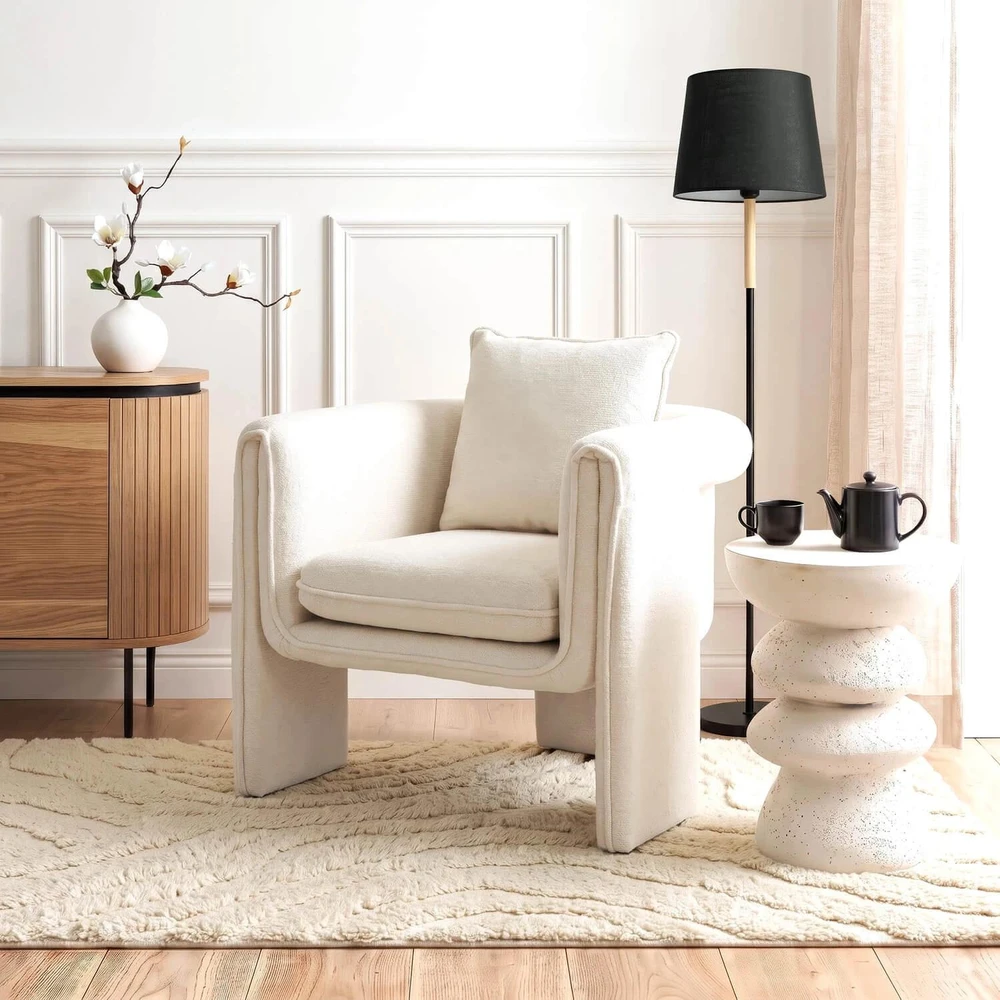 Mebel Elite Poilsio fotelis GALA, kreminis, 79 × 75 × 69 cm