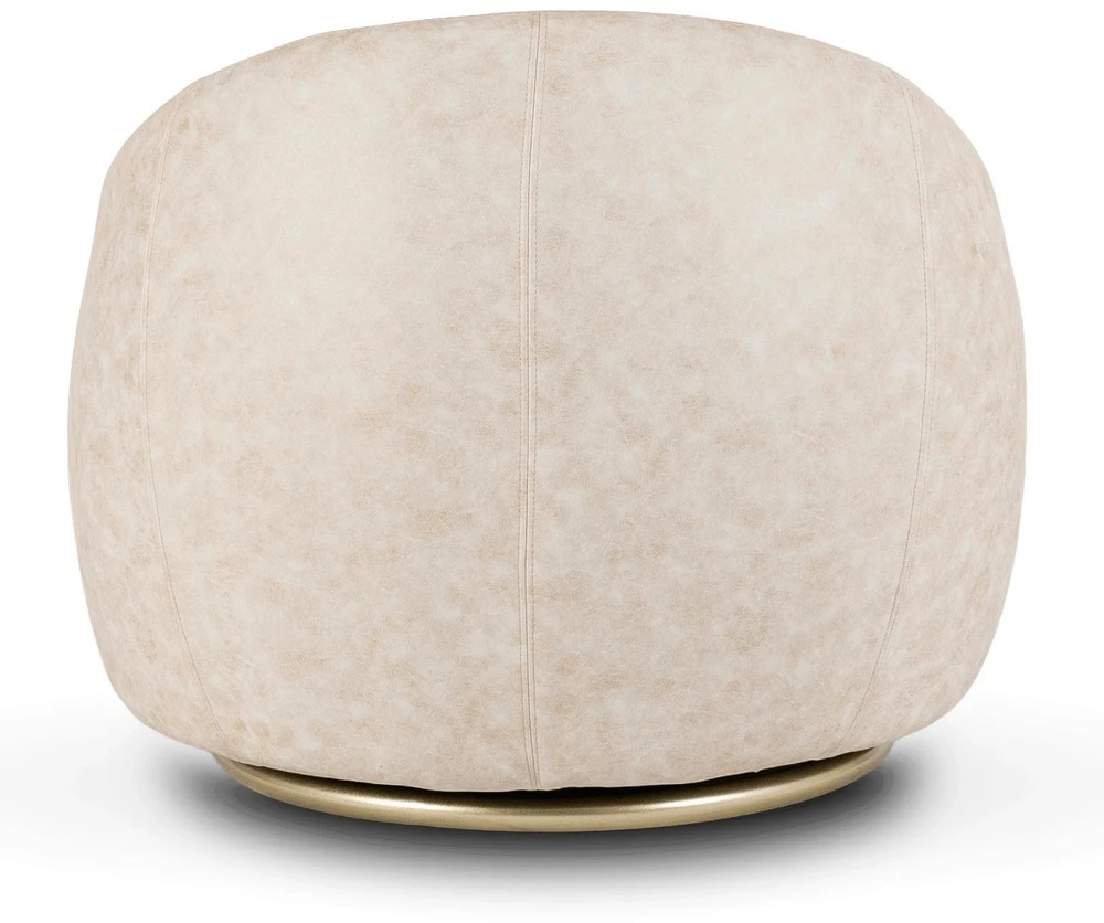 Mebel Elite Poilsio fotelis GIULIO, pasukamas 360°, 80 × 75 × 71 cm, smėlio spalvos