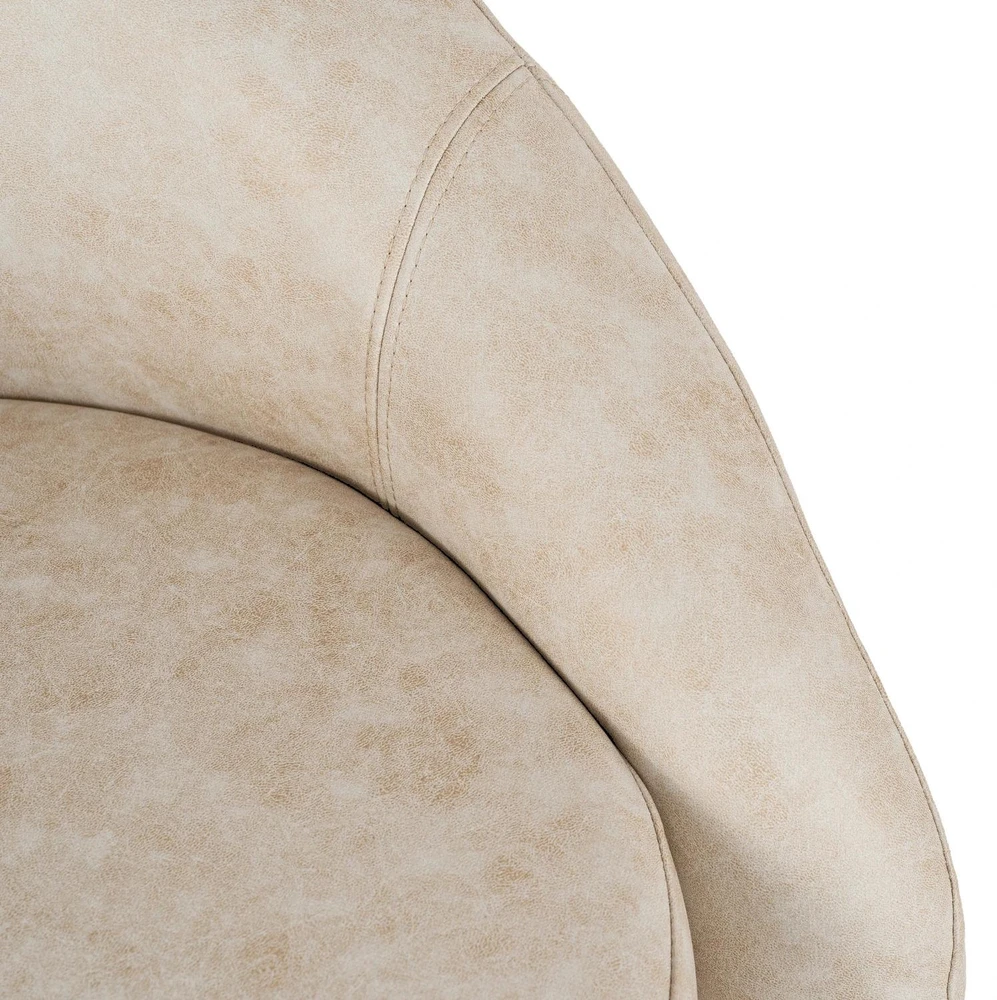 Mebel Elite Poilsio fotelis GIULIO, pasukamas 360°, 80 × 75 × 71 cm, smėlio spalvos