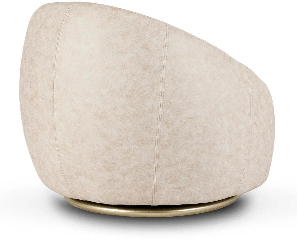 Mebel Elite Poilsio fotelis GIULIO, pasukamas 360°, 80 × 75 × 71 cm, smėlio spalvos