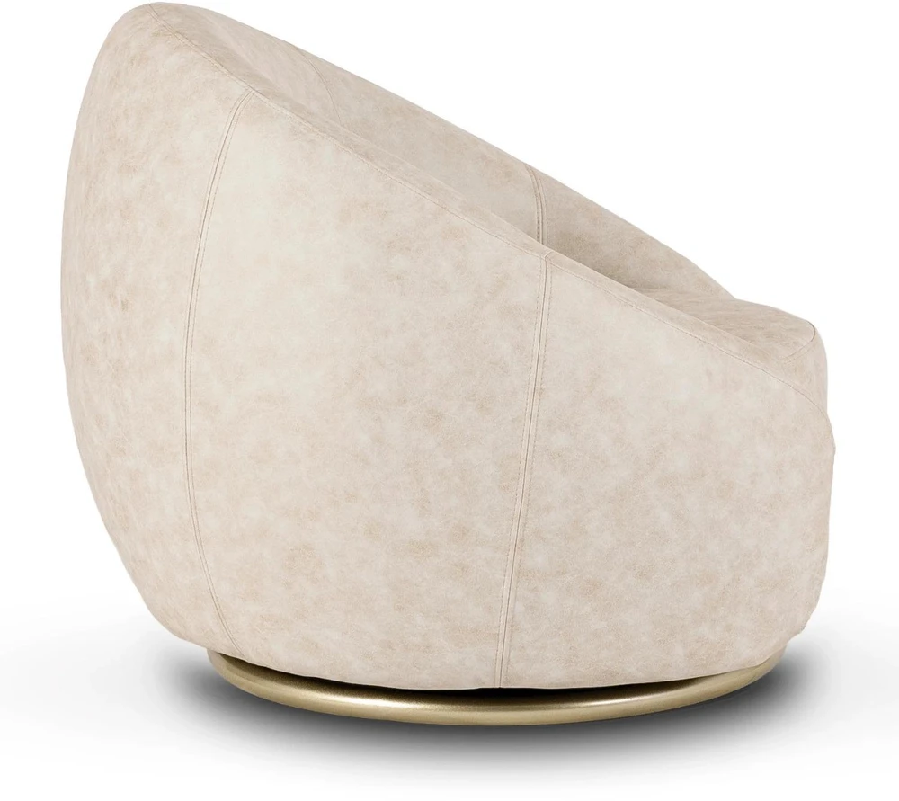 Mebel Elite Poilsio fotelis GIULIO, pasukamas 360°, 80 × 75 × 71 cm, smėlio spalvos