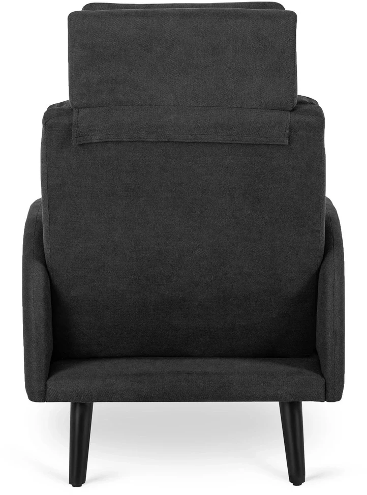 Mebel Elite Poilsio fotelis HENRY su kojų atrama, juodas