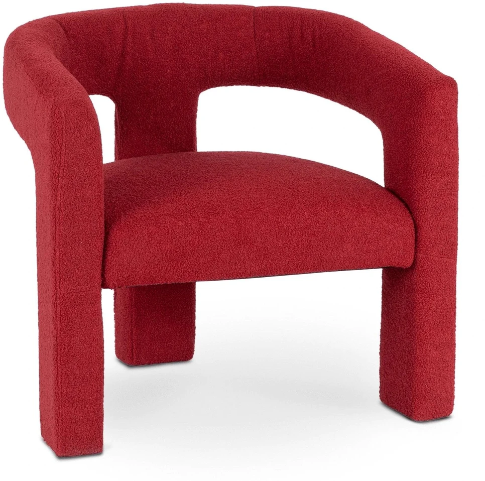 Mebel Elite Poilsio fotelis LILLE, boucle audinys, 77,5 × 66 × 73 cm, bordo