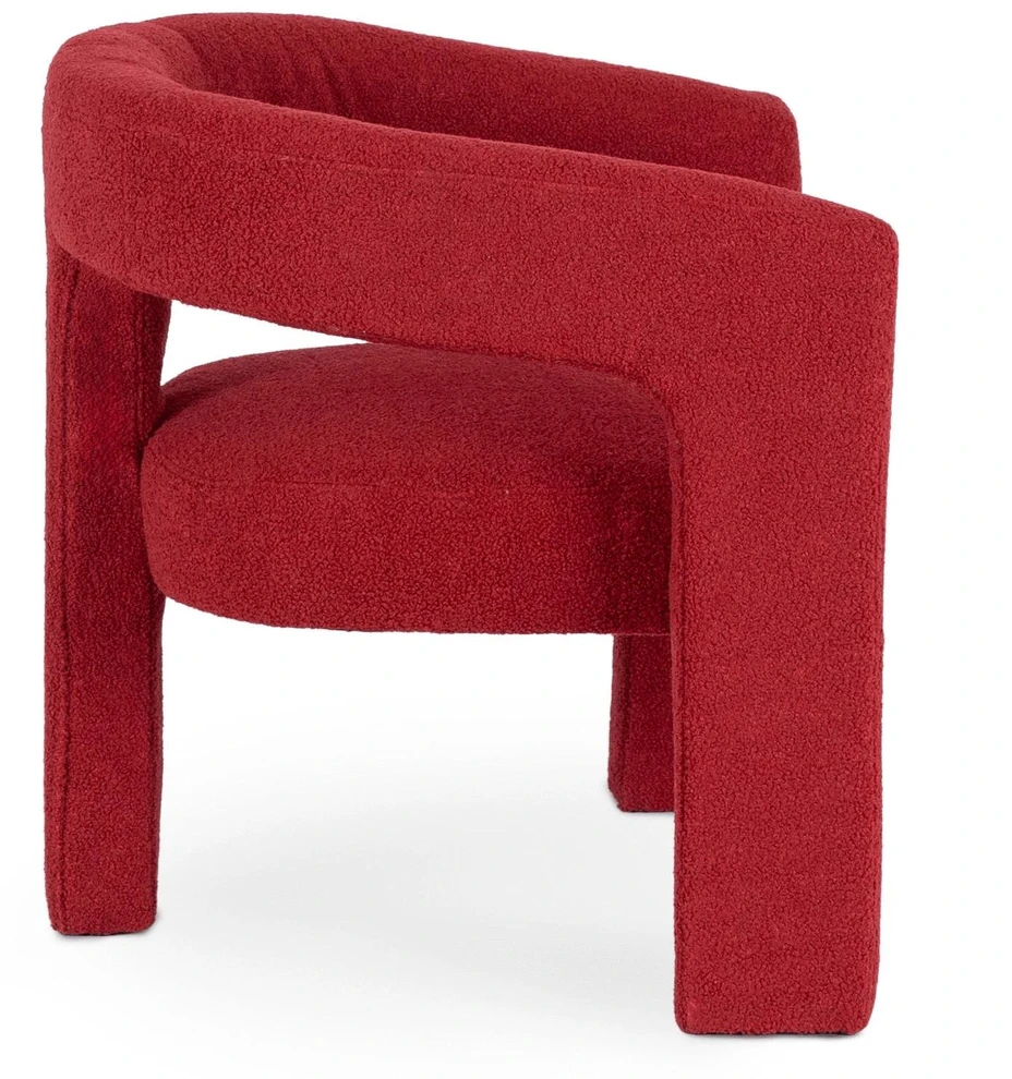 Mebel Elite Poilsio fotelis LILLE, boucle audinys, 77,5 × 66 × 73 cm, bordo