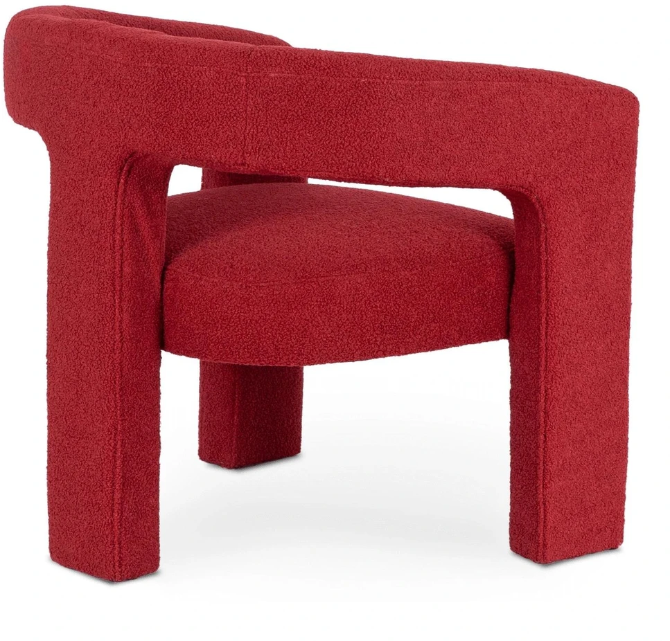 Mebel Elite Poilsio fotelis LILLE, boucle audinys, 77,5 × 66 × 73 cm, bordo