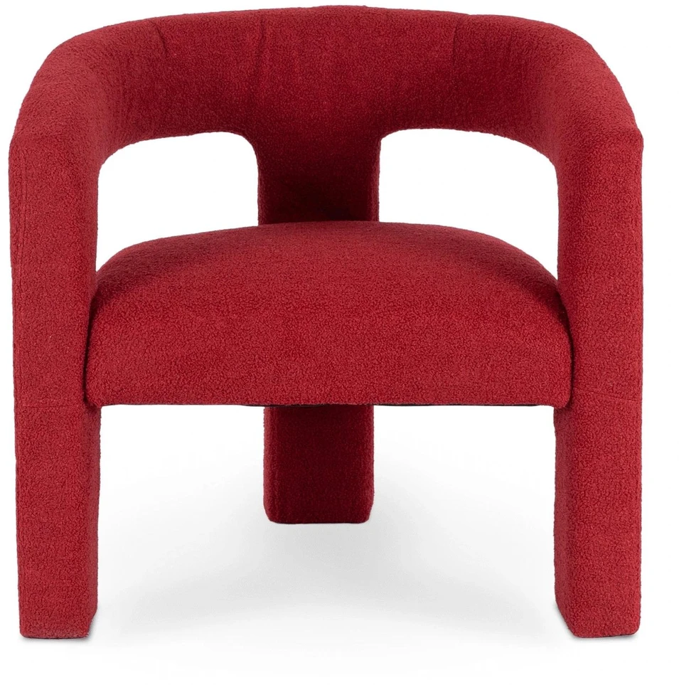 Mebel Elite Poilsio fotelis LILLE, boucle audinys, 77,5 × 66 × 73 cm, bordo