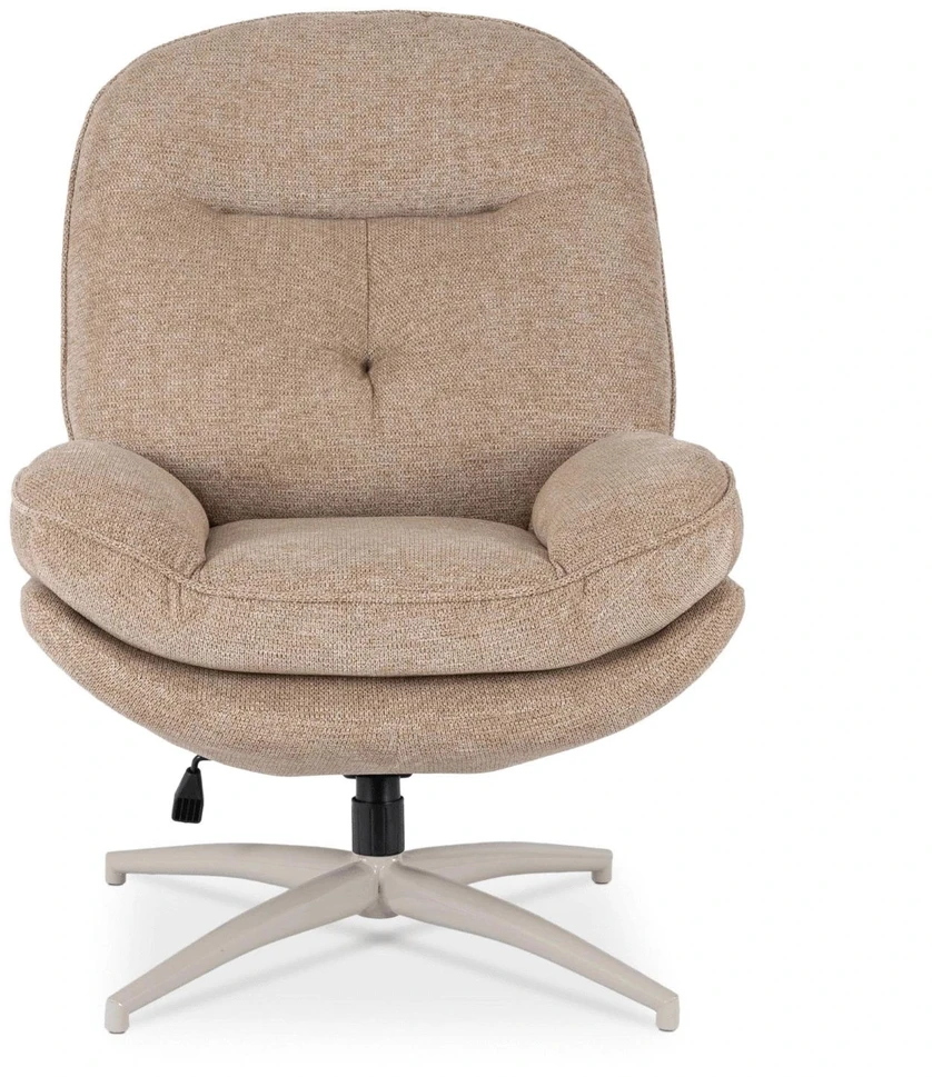 Mebel Elite Poilsio fotelis MESA, pasukamas 360°, 75 × 90 × 100 cm, smėlio spalvos