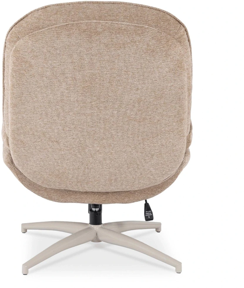 Mebel Elite Poilsio fotelis MESA, pasukamas 360°, 75 × 90 × 100 cm, smėlio spalvos