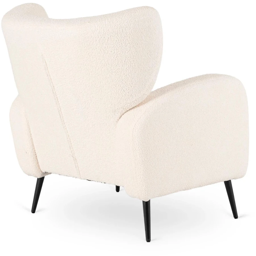 Mebel Elite Poilsio fotelis NICO, 82 × 86 × 84 cm, kreminis buklė audinys