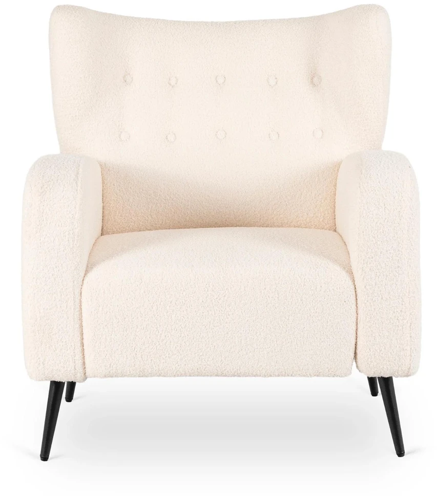 Mebel Elite Poilsio fotelis NICO, 82 × 86 × 84 cm, kreminis buklė audinys