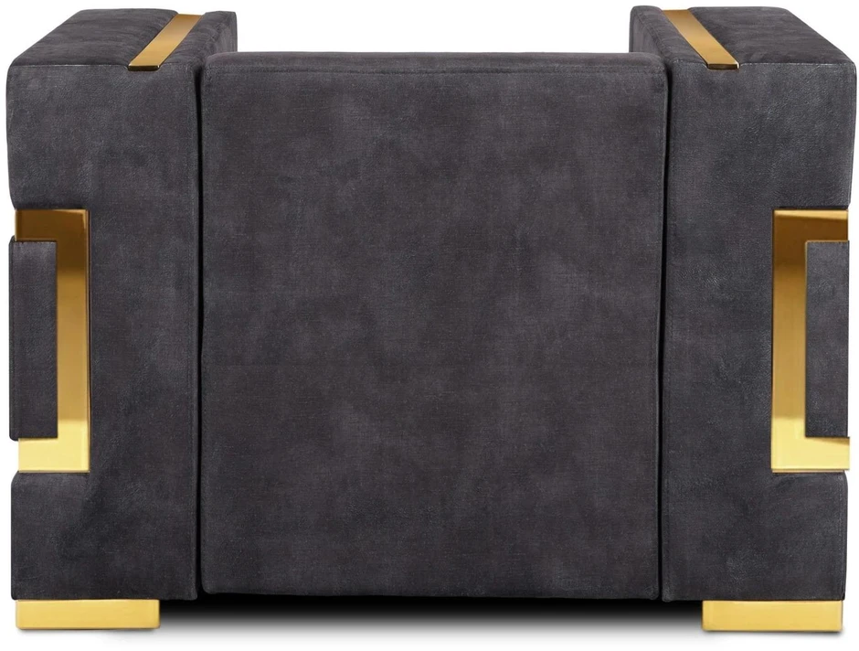 Sofa Mebel Elite Poilsio fotelis PALLAZO, 108 × 88 × 73 cm, juodos ir auksinės spalvos