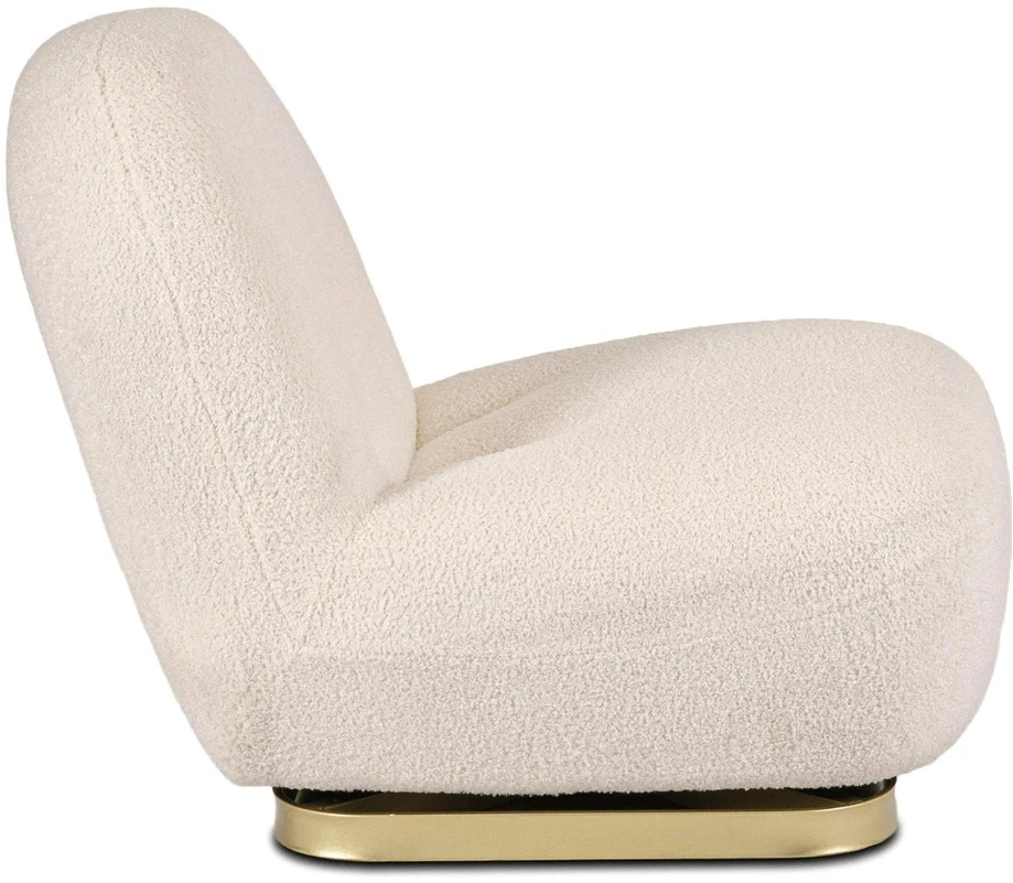 Mebel Elite Poilsio fotelis SONNY, pasukamas 360°, 70 × 78 × 69 cm, kreminis
