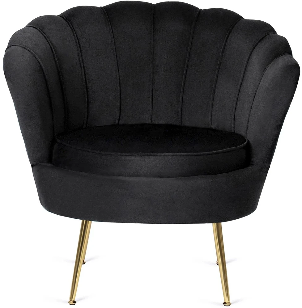 Mebel Elite Poilsio fotelis su kojų atrama, 82 × 82 cm, juodas aksominis