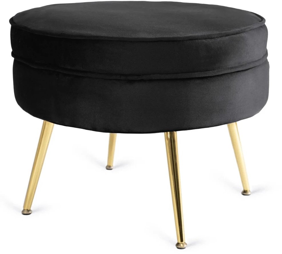 Mebel Elite Poilsio fotelis su kojų atrama, 82 × 82 cm, juodas aksominis