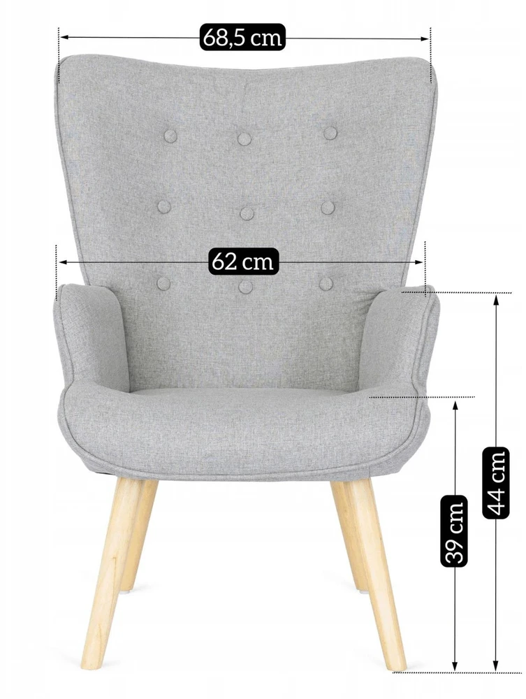 Mebel Elite Poilsio fotelis su kojų atrama LOZANO 2, 68,5 × 73,5 × 96 cm, pilkas