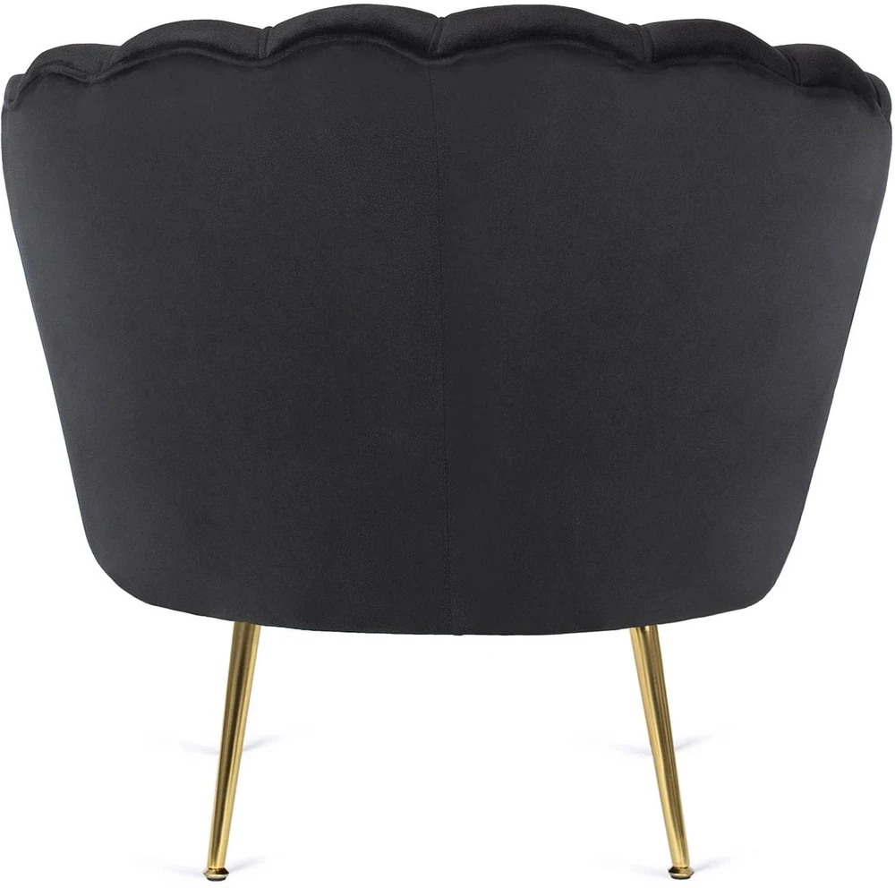 Mebel Elite Poilsio fotelis su kojų atrama, 82 × 82 cm, juodas aksominis