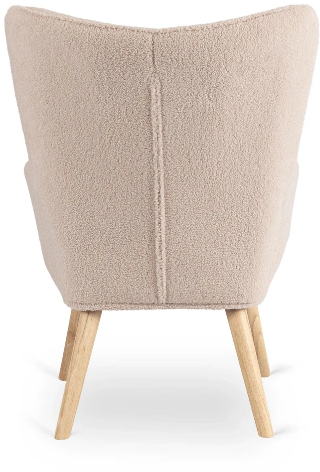 Mebel Elite Poilsio fotelis su pakoju, buklė audinys, 66 × 54 × 97 cm, smėlio spalvos