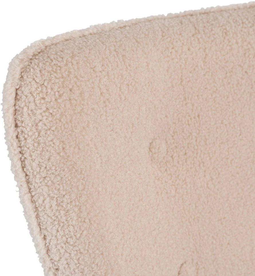 Mebel Elite Poilsio fotelis su pakoju, buklė audinys, 66 × 54 × 97 cm, smėlio spalvos