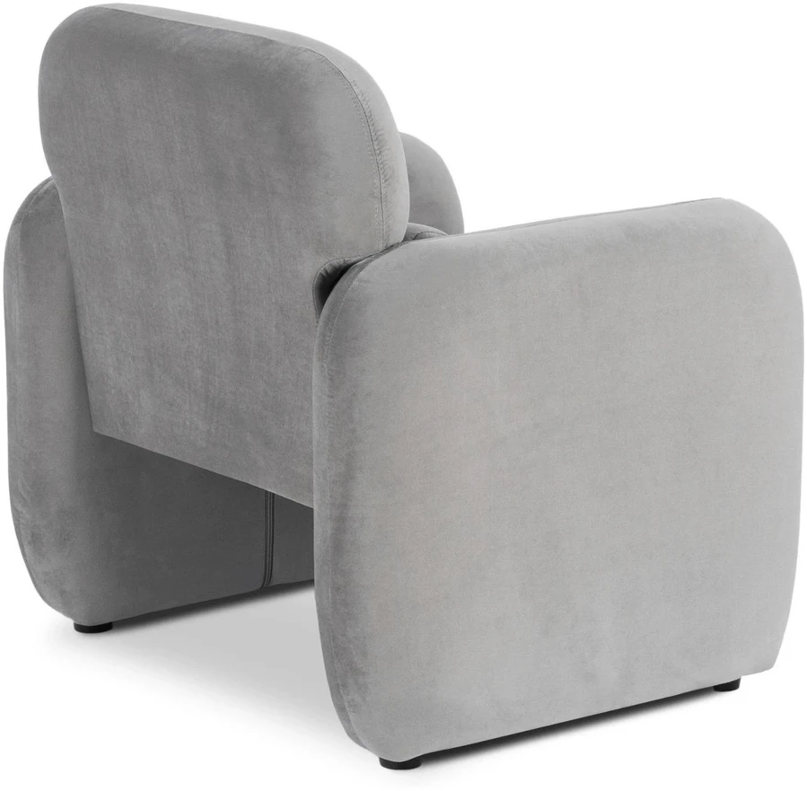 Mebel Elite Poilsio fotelis TOGO, veliūrinis, 78 × 79 × 77 cm, pilkas