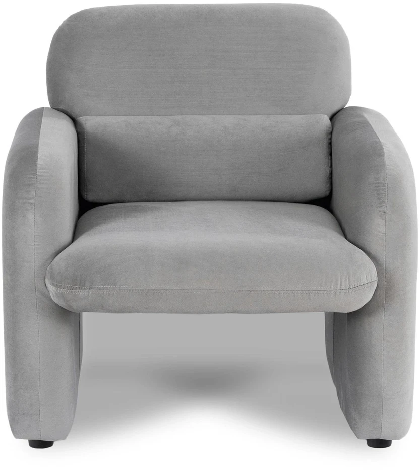 Mebel Elite Poilsio fotelis TOGO, veliūrinis, 78 × 79 × 77 cm, pilkas