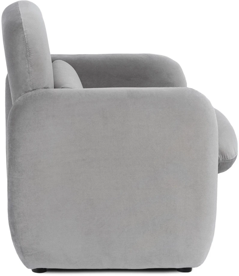 Mebel Elite Poilsio fotelis TOGO, veliūrinis, 78 × 79 × 77 cm, pilkas
