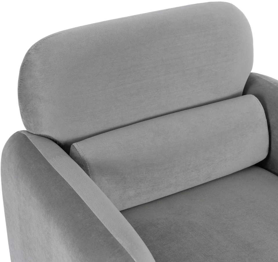 Mebel Elite Poilsio fotelis TOGO, veliūrinis, 78 × 79 × 77 cm, pilkas