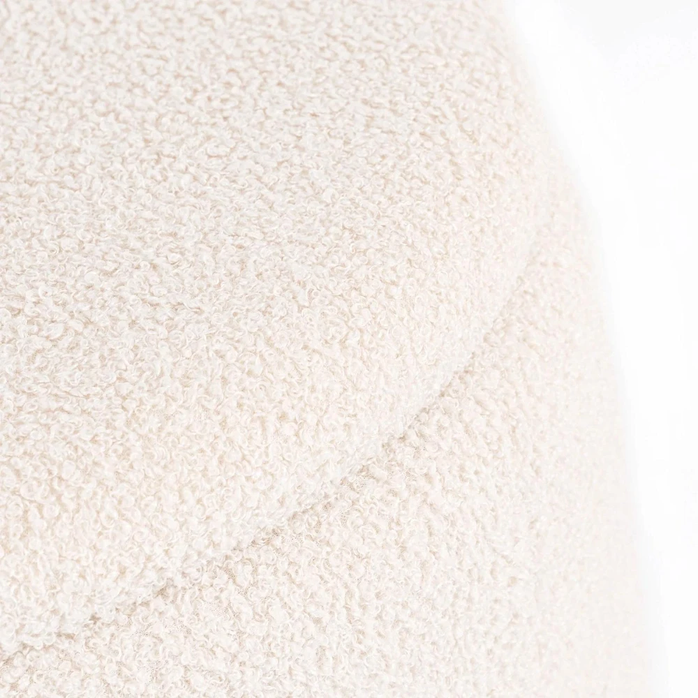 Sofa Mebel Elite Pufas CARNOS, 40 × 40 × 40 cm, kreminis, bouclé audinys